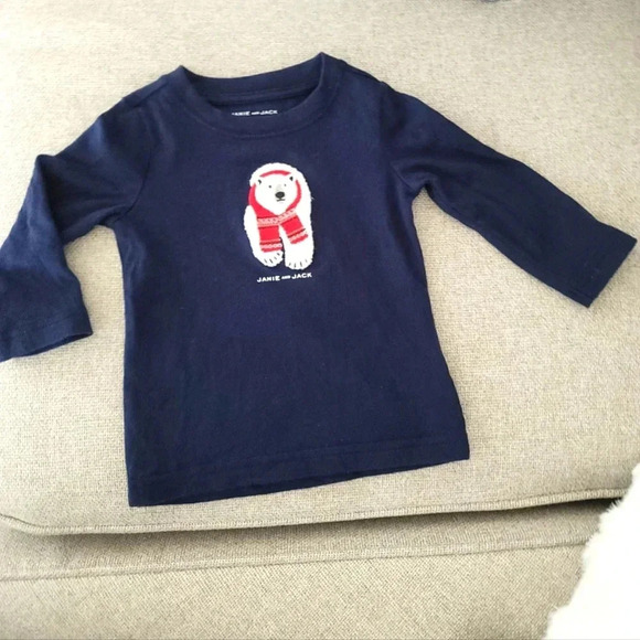 Janie and Jack polar bear long sleeve size 3-6 - Picture 1 of 2